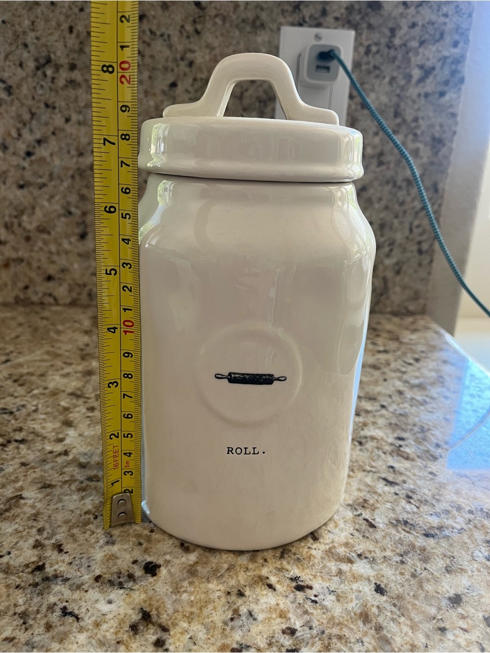 Rae Dunn Rolling Pin "ROLL." Canister Jar Farmhouse